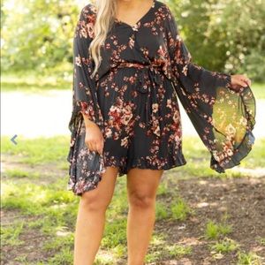 Black Floral Romper